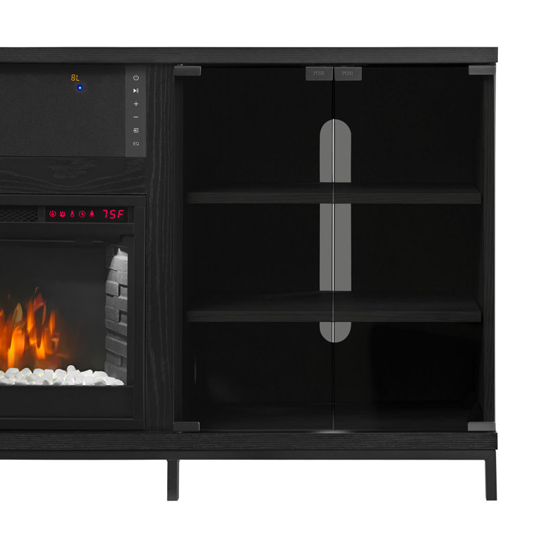 Greentouch TV Stand for TVs up to 78" with Electric Fireplace Included